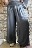 Basso Shirring Wide Leg Pant Charcoal